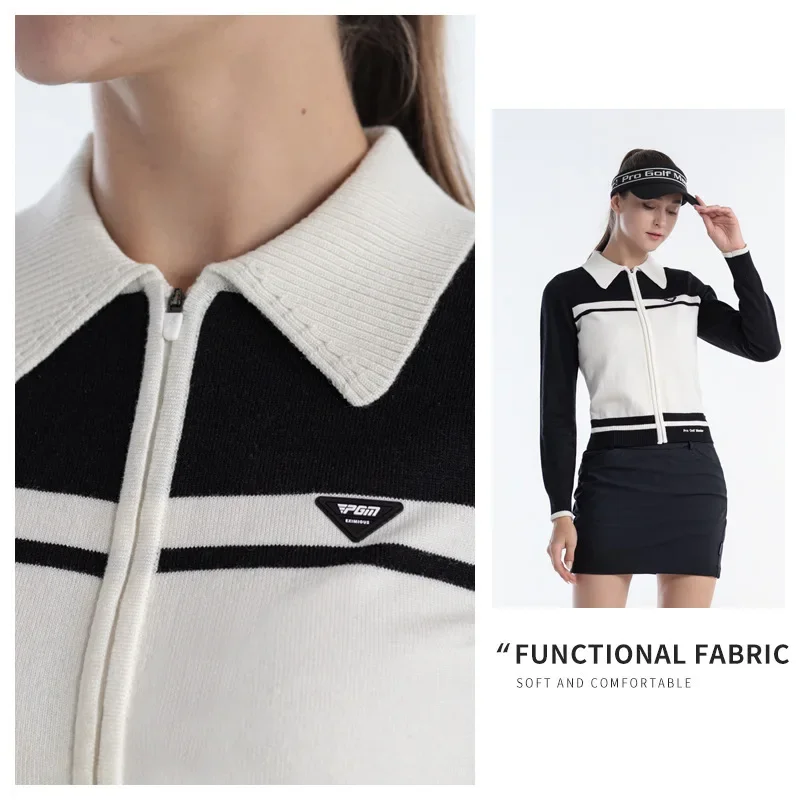 PGM Golf Clothing Women's Long Sleeve Sweater Autumn And Winter Warm Women's Clothing College Style Sports Ball