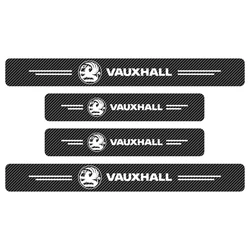 Universal Car Door Sill Plate Protector Stickers - Premium Auto Accessories (Vauxhall - 4pcs - white)