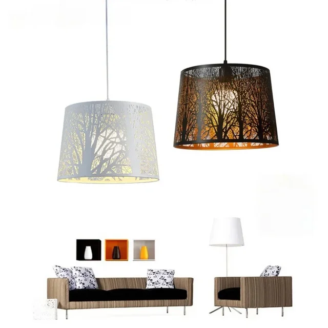 Lustre creux à motif de forêt en fer forgé, pot à thé au lait, boutique de restaurant minimaliste moderne, page haïtienne 1