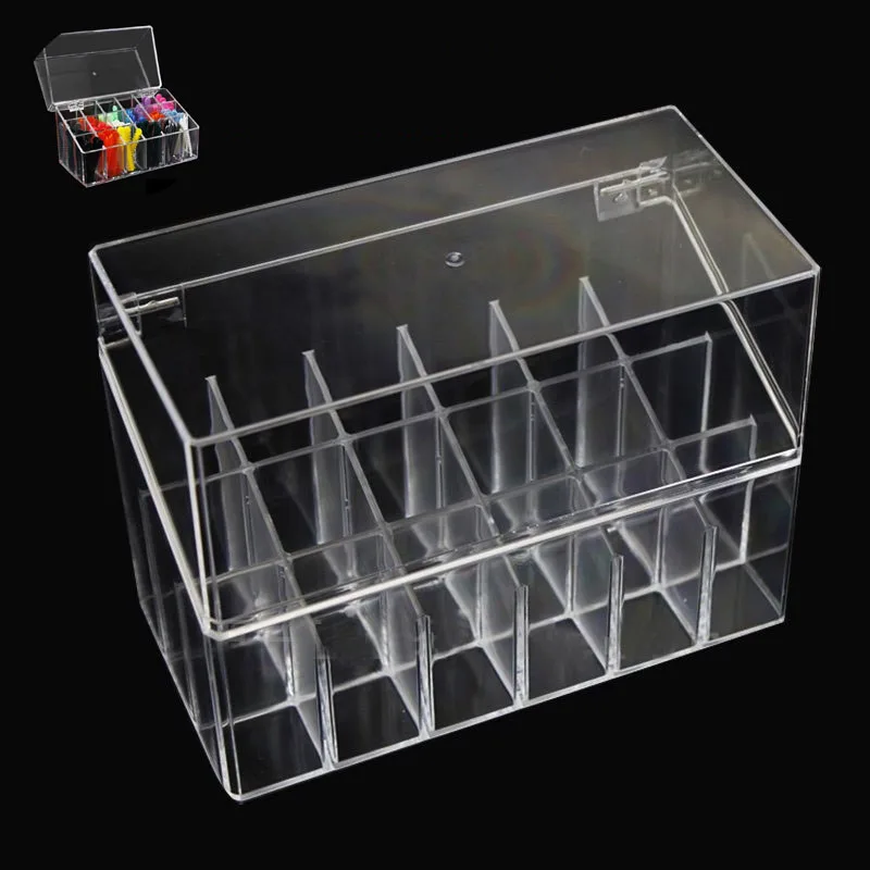 18 Hole Dental Tie Organizer Transparent with Lid Organizer Tool