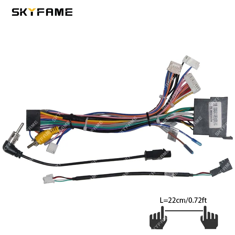 SKYFAME Car 16pin Wiring Harness Adapter Canbus Box Decoder Android Radio Power Cable For JAC Refine S3 S2