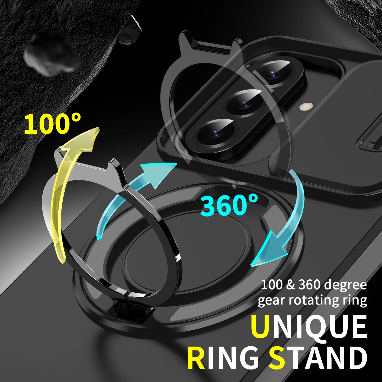 360° Rotating Magnetic Bracket Camera Protection Phone Case