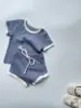 2025 Summer New Baby Short Sleeve Cotton Clothes Set Infant Boy Girl Solid Ribbed T Shirts + Shorts 2pcs Suit Toddler Outfits 5