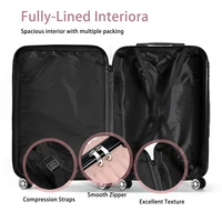 Ensemble de 4 valises en ABS (14"+20"+24"+28") à coque rigide avec motif feuille en relief, serrure à combinaison et roulettes pivotantes 6