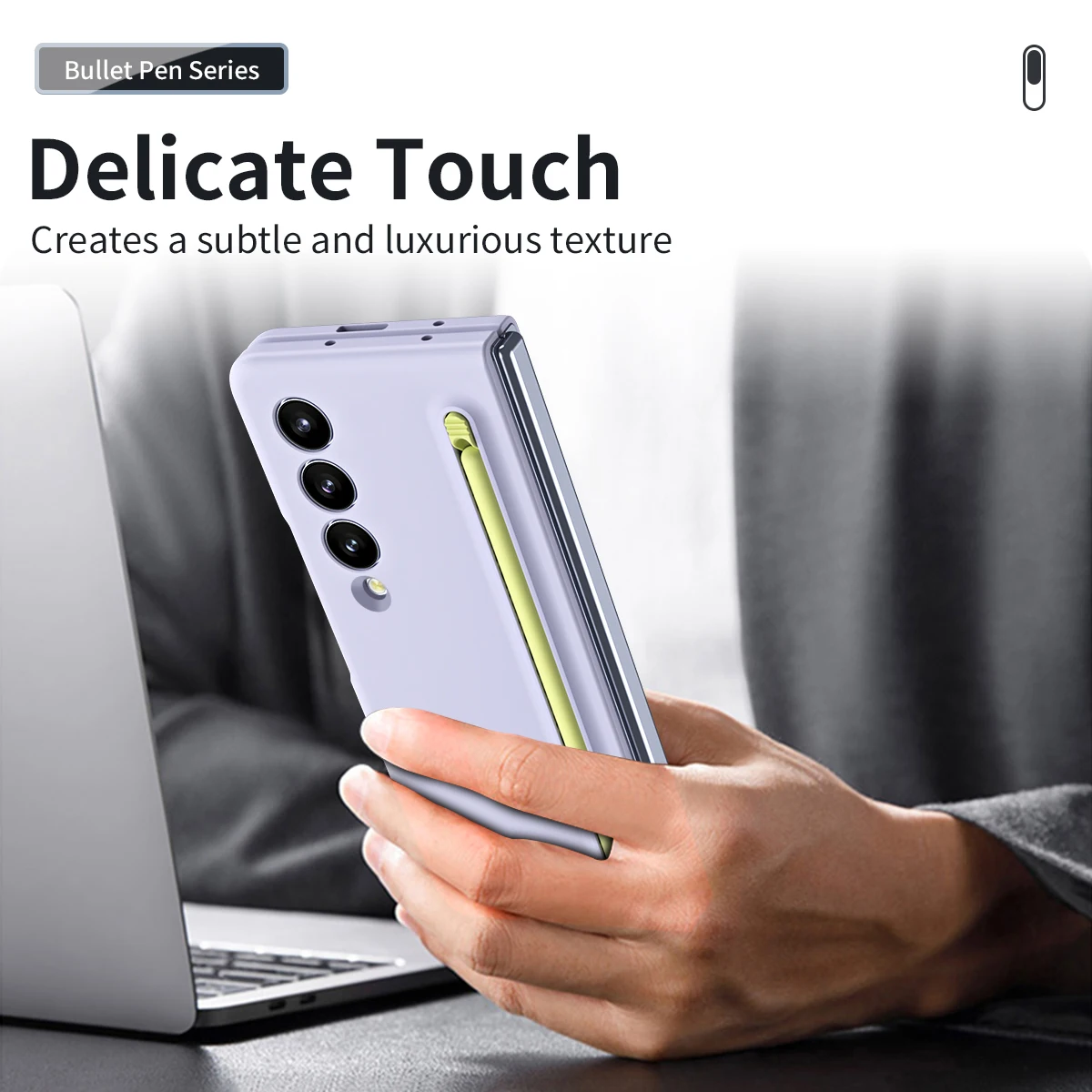 For Samsung Galaxy Z Fold 5 4 3 Case Colorful Skin-Friendly Matte With Tempered Film And Touch Pen Folding Shockproof Hard Cover