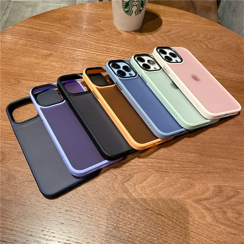 Iphone U Shield Frosted Skin Sensitive Phone Case Iphone 13 Pro Metal Keys  For Iphone 11 12 13 Pro Max Korean Couple Iphone Case - Mobile Phone Cases  & Covers - AliExpress