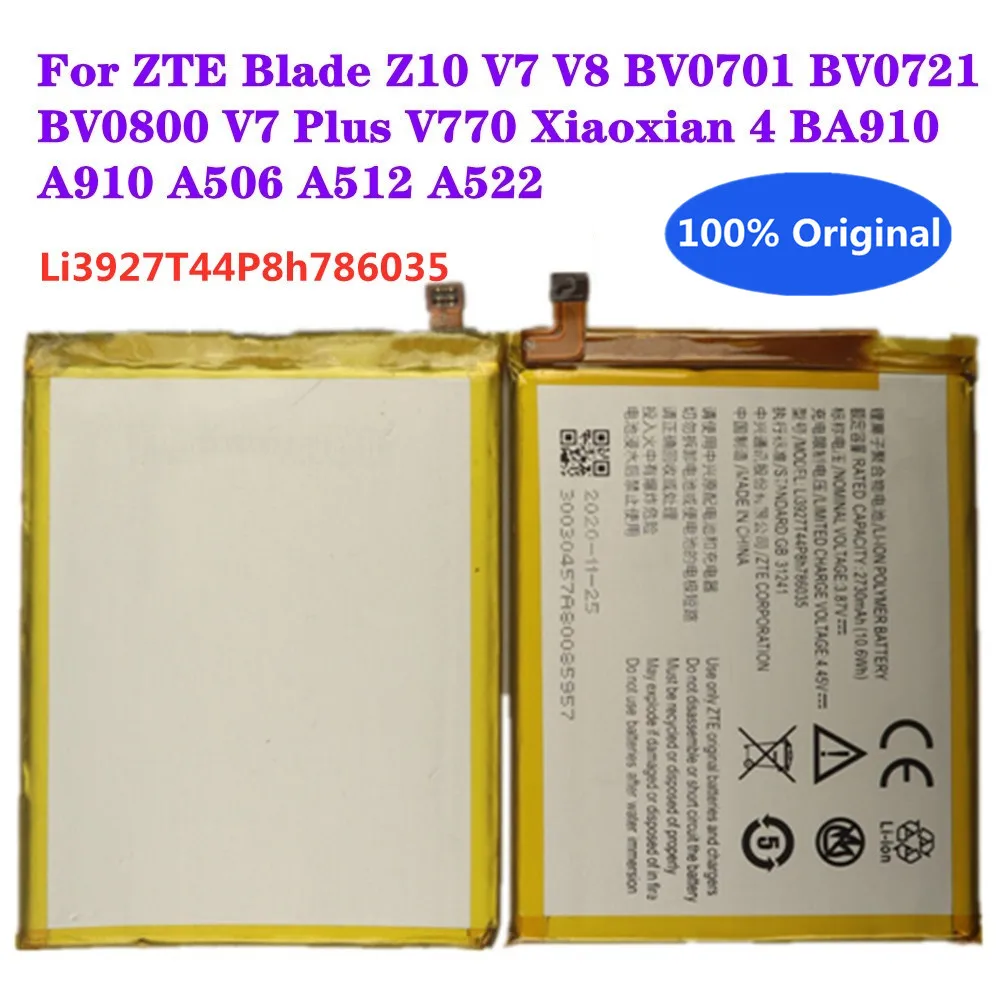 

New Original Li3927T44P8h786035 Battery For ZTE Blade Z10 V7 V8 BV0701 BV0721 BV0800 V7 Plus V770 Xiaoxian 4 BA910 A910 A522