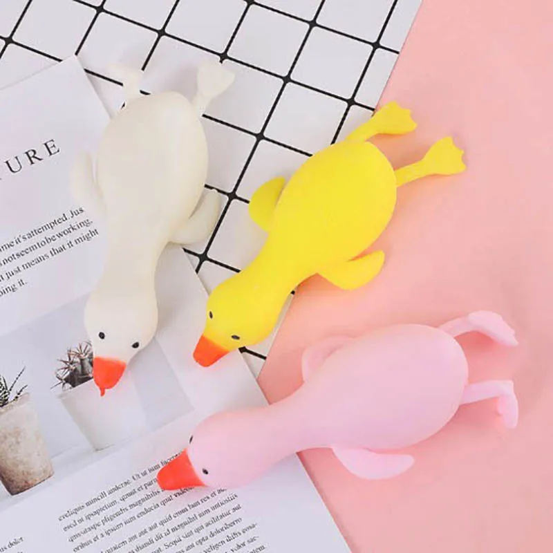

Fun TPR Cute Cartoon Duck Stress Relief Squeeze Reliever Squish Toy Animal Antistress for Children Adults Gifts Fidget Toys