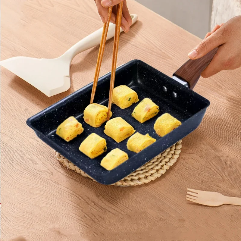 Tamagoyaki Japanese Omelette Pan Nonstick Egg Pan Rectangular pan Egg Roll Frying for All Stove