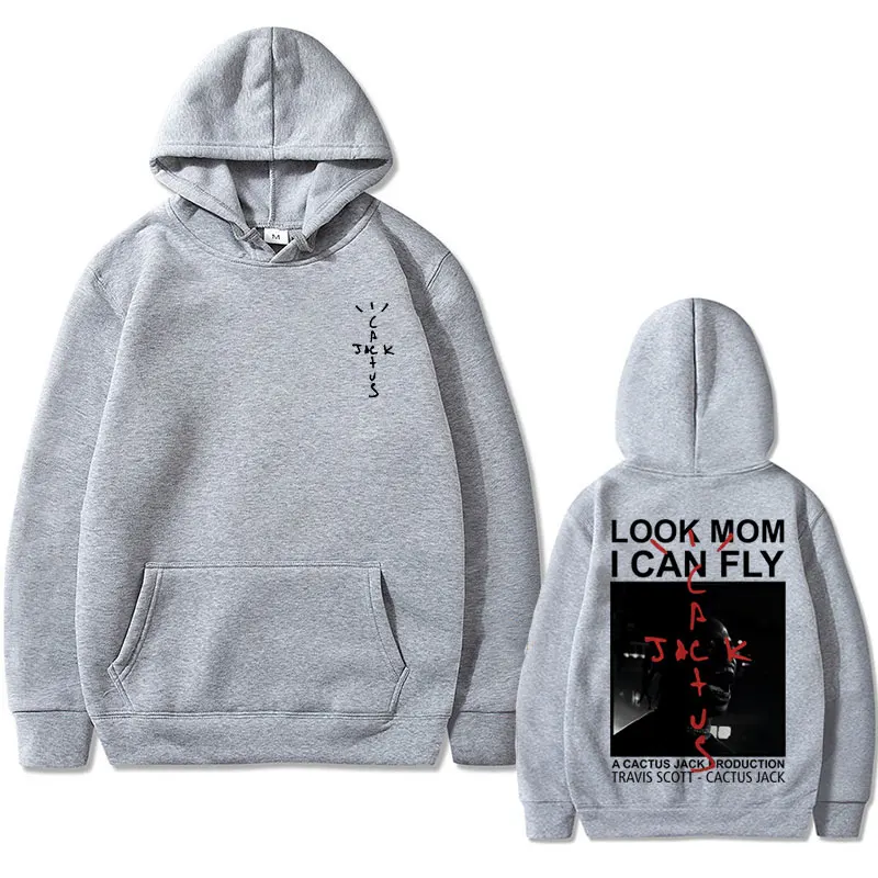 Cactus Jack Hoodie Men's Limited Edition Look Mom I Can Fly Print Hoodies Male Streetwear Men Women Hip Hop Oversized Sweatshirt
