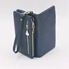 Large Capacity Women's Dull Polish Leather Wallet Double Zipper Clutch Wristlet Purse Phone Coin Card Holder Multi-pocket Wallet 2