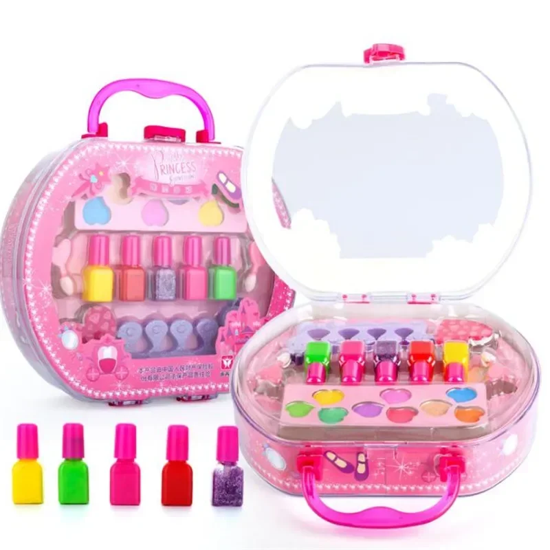 Make Up Toy Pretend Play Kid Makeup Set Safety Non-toxic Makeup Kit Toy for Girls Dressing Cosmetic Travel Box Girls Beauty