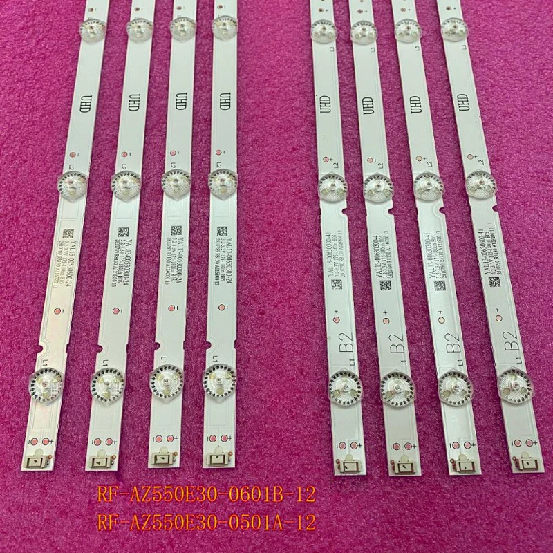 100% New 8pcs/Kit LED strips for TV 55UJ6200 UA 55LJ620V 55UJ620V SDL550WY LD0 910 RF AZ550E30 0501A 12 RF AZ550E30 0601B 12