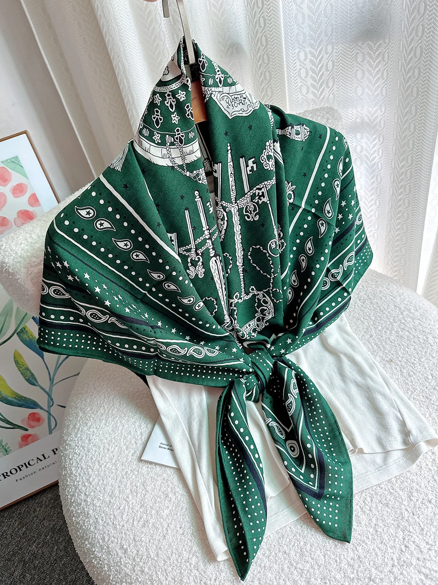 Рисунок 3 - 2023 осенне-зимний зеленый шарф в горошек 140*140 см