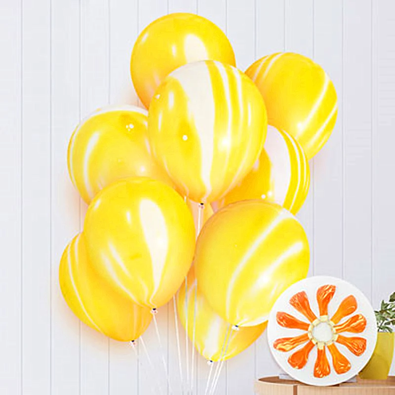 Colorful Agate Marble Latex Balloons - 12 Inch Party Decorations for Weddings, Birthdays, and Baby Showers