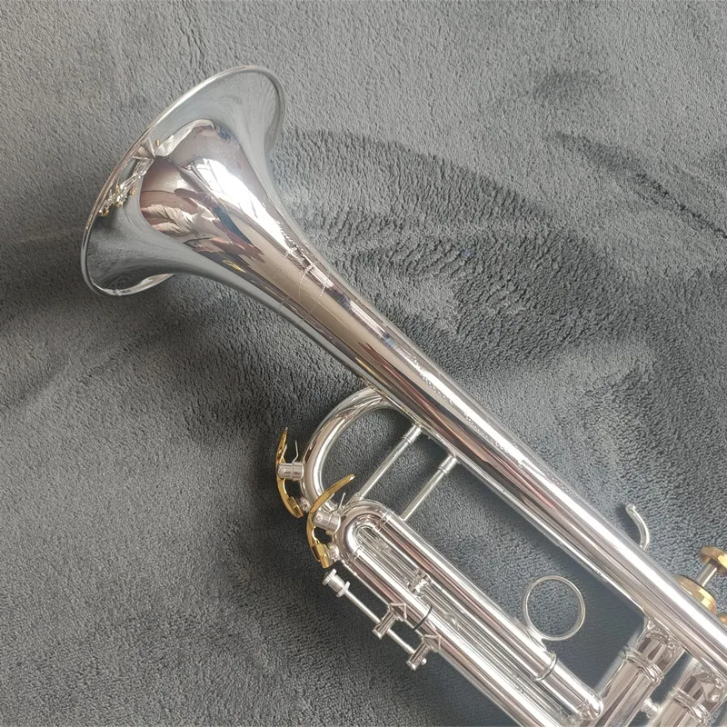 Top USA Stradivarius LT197S77 Silver Trumpet Pipe Flat Instrument Brass Strudents