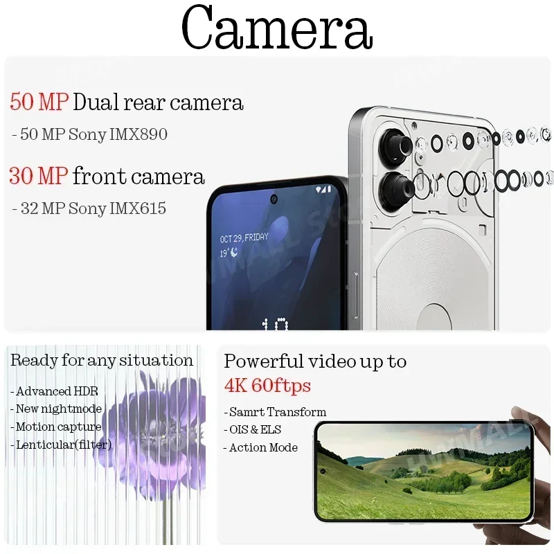 NOTHING 휴대폰(2) 6.7인치 유연한 LTPO OLED Snapdragon 8+ Gen 1 OS 2.0 50MP 듀얼 후면 카메라 32MP 전면 카메라