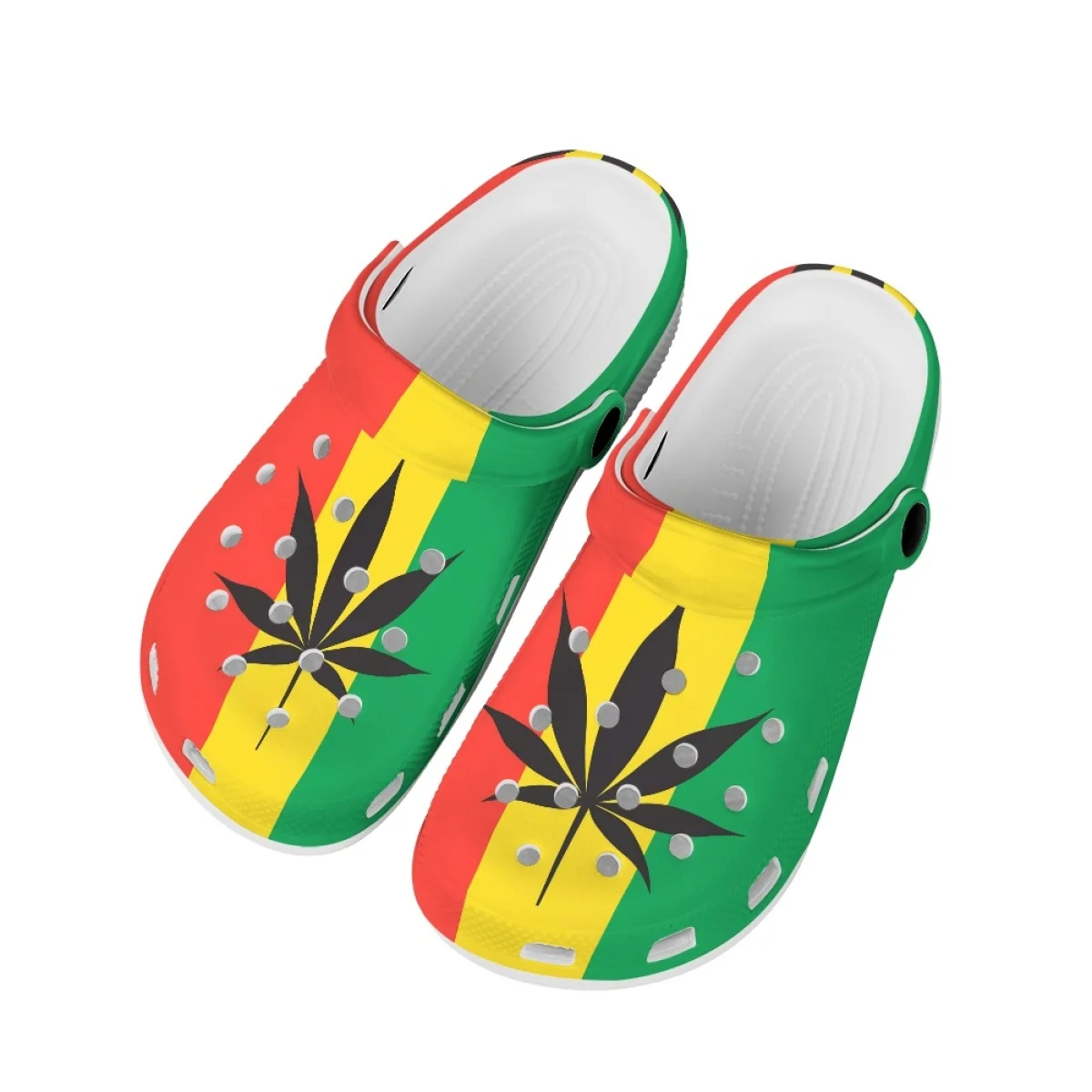 

Multicolor Weed Leaf Printed Ladies Sandals For Women Youth Boys Round Toe Streets Style Hip Hop Cozy Light Sneakers Footwear