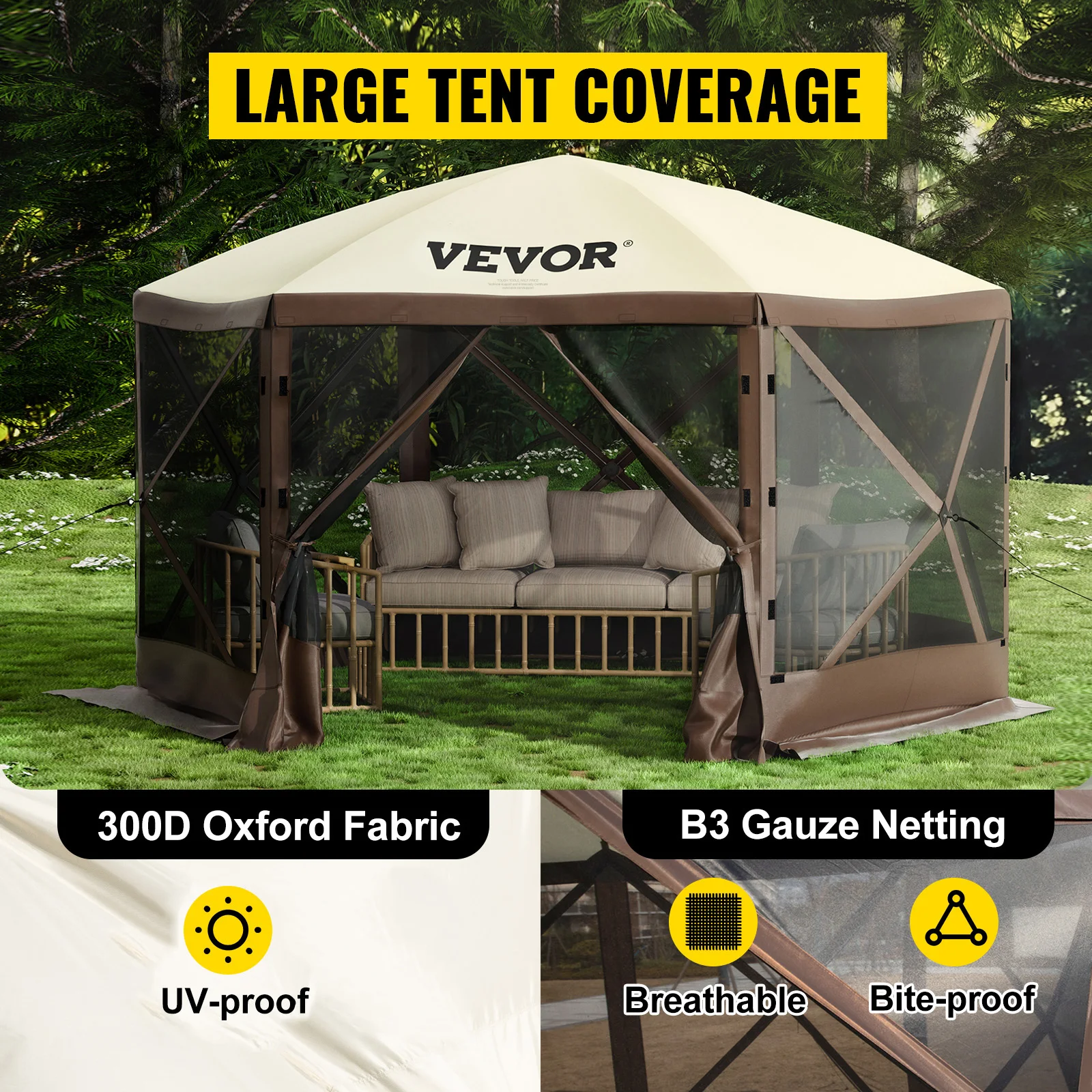 Waterproof Oxford Fabric Camping Gazebo Tent for Outdoor Events