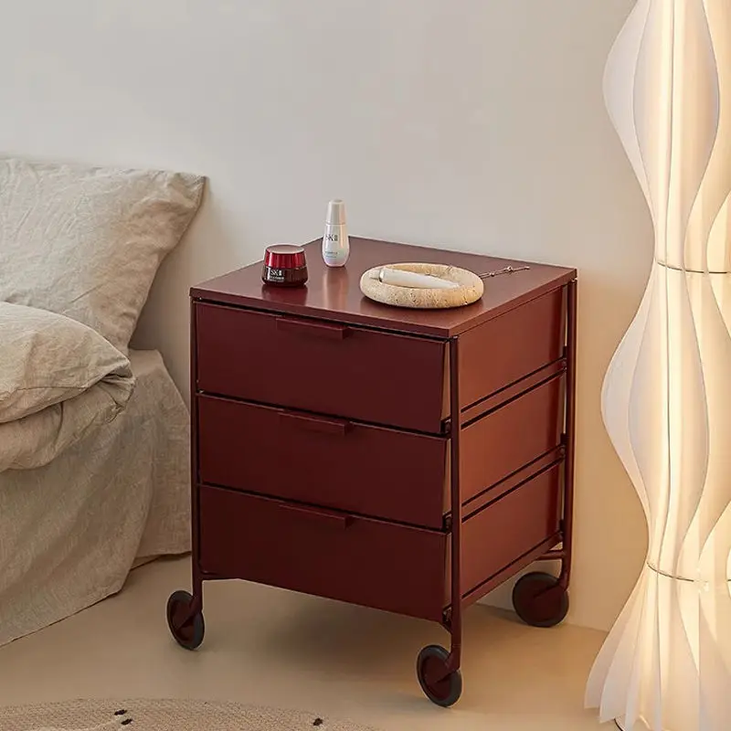 Nordic Movable Storage Cabinet Home Light Luxury Bedside Table Creative Modern Bedroom Small Cabinet Fashionable Storage