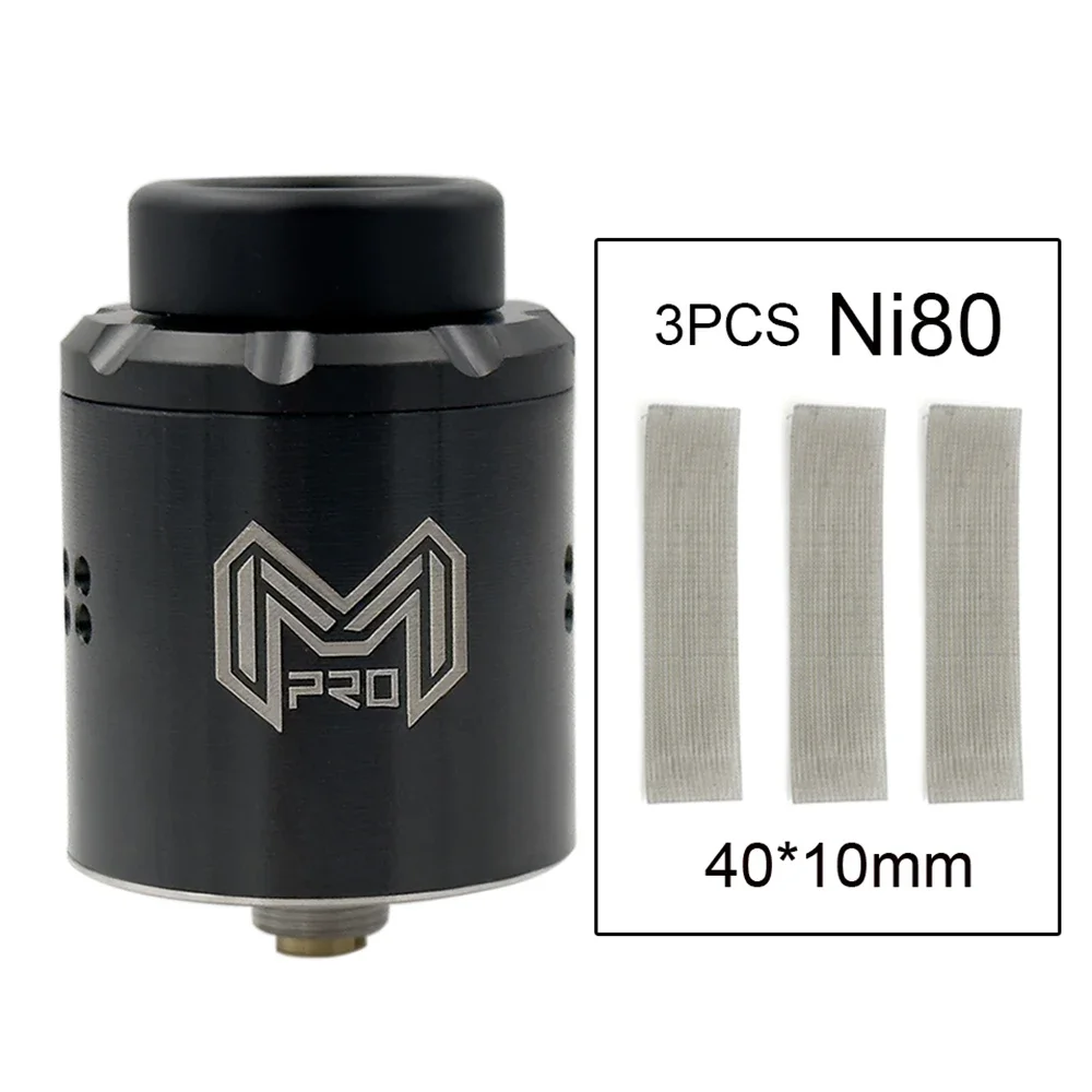 

Mesh Pro RDA Tank 24mm Adjustable 316ss Atomizer with 3PCS Ni80 Mesh Coil with 510 Gold Squonk Pin BF Rebuilding Tools