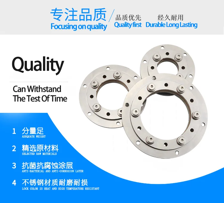Description Picture 3 of itemAdjustable Damping Rotating Axis Bearing304 Stainless Steel Circular Flange Plate 360-Degree Arbitrary Overlapping Hole Hinges