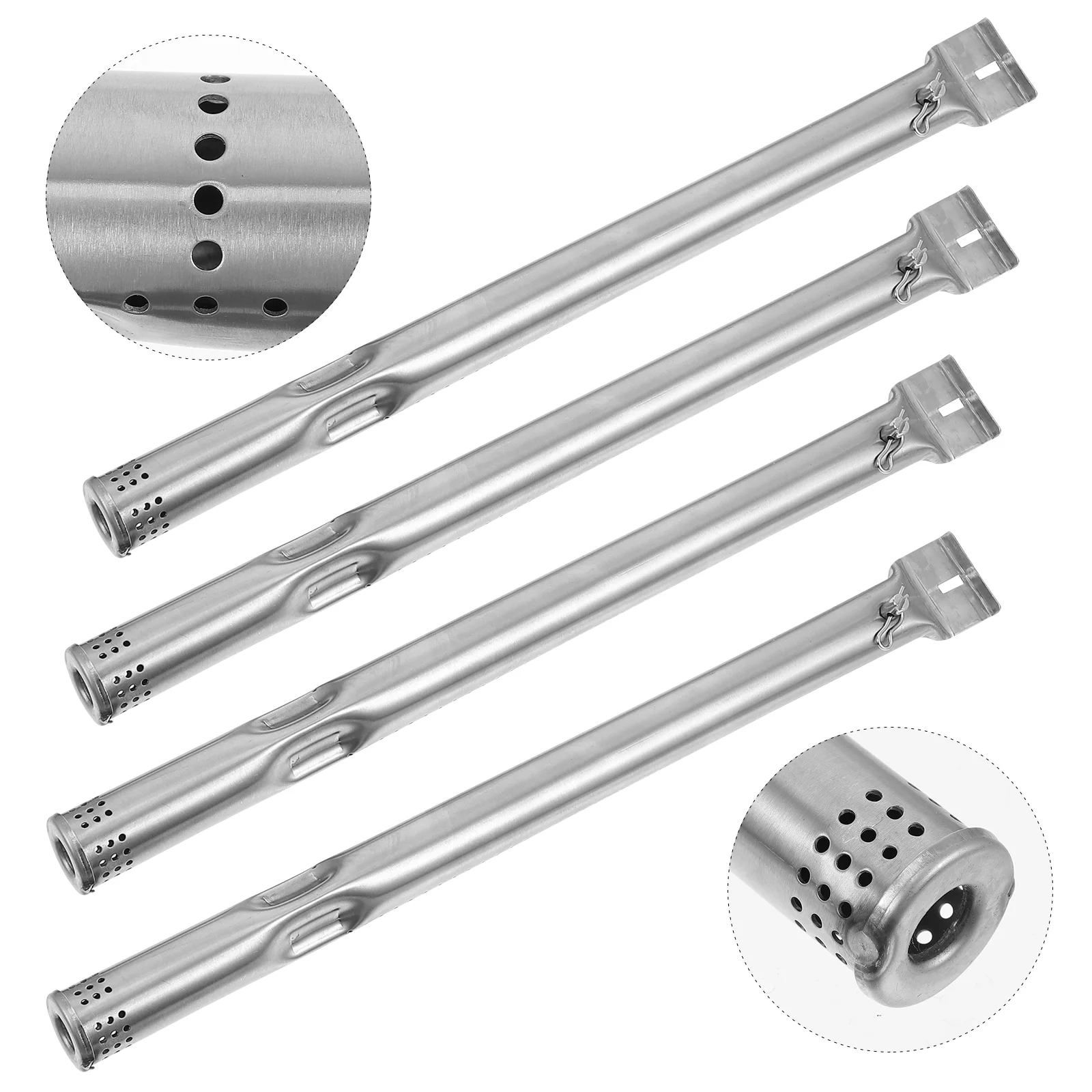 

4pcs Gas Grill Burner Tubes Home Outdoor Stainless Steel Gas Grill Accessories