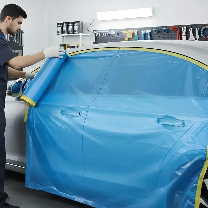 Car Dust Cover Large Painting Plastic Sheeting Disposable for Furniture Protection Tear Resistant Drop Cloth Car Detailing Film