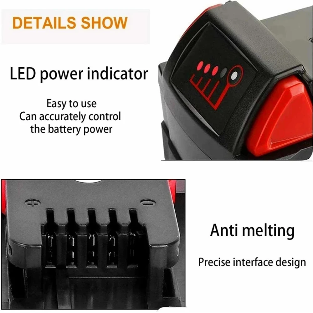 18V Milwaukee M18 Battery M18B6 XC 9.0 Ah Li-Ion 48-11-1860 48-11-1852 Charger 48-11-1850 48-11-1840 Cordless Power Tools power tool battery,rechargeable battery,battery charger,battery replacement