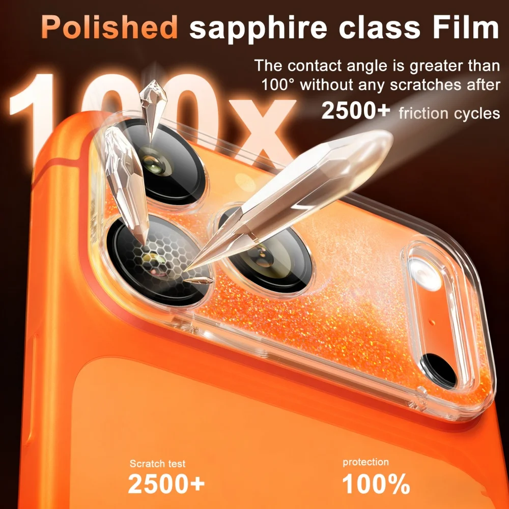 빛나는 글리터 퀵샌드 카메라 렌즈 보호대 아이폰 17 17Pro Max AIR HD 렌즈용 긁힘 방지 보호 필름 캡 액세서리