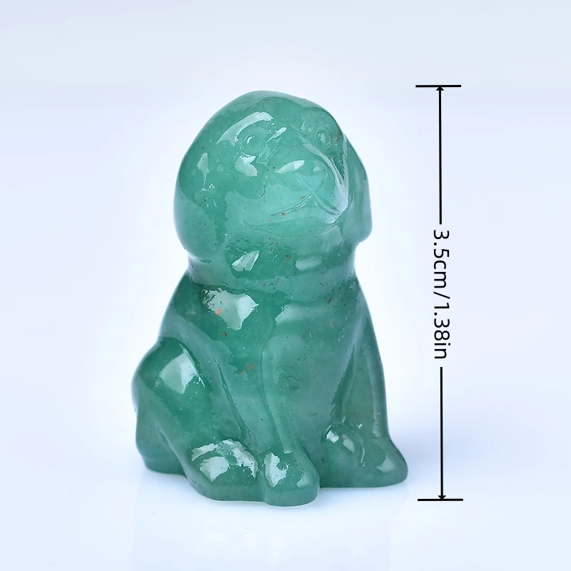 1pc 3.5cm/1.38in crystal carved dog, meditation stone crystal gift for home decor.