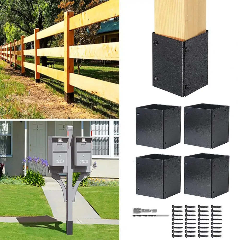 

1 Set Column Protect Cover Adjustable Waterproof Rust-Proof Stainless Steel Post Protector for Mailboxes Fences Fits 3.3-6