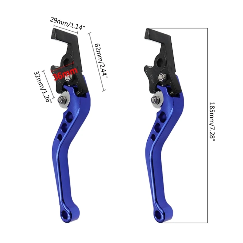 Universal Motorcycle Brake Levers – 1 Pair Adjustable Aluminum CNC Levers For Most Bikes & Scooters (Purple)