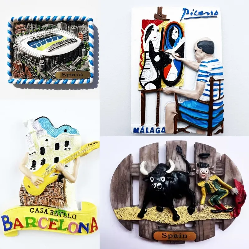 

Spain Fridge Stickers Pamplona Santiago Covadonga Chateau Castina Uweda Ubeda Alcala Gate Travelling Souvenirs Fridge Magnets