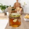 1.5 Oz Hexagon Mini Glass Honey Jars With Wood Dipper, Bee Pendants And Jutes, For Baby Shower, Wedding Favors, Party Favors 5
