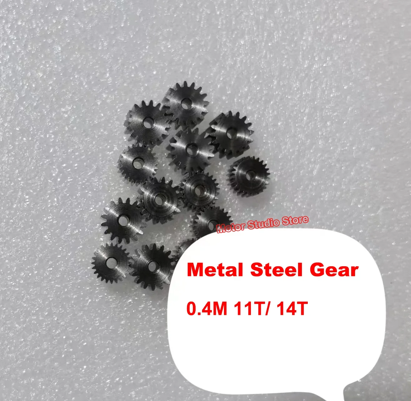 High-Wear Resistance Hardness 0.4M Modulus 11T / 14T Teeth Toy Car Transmission Pinion Steel Metal Gear For 2mm shaft Axis hole