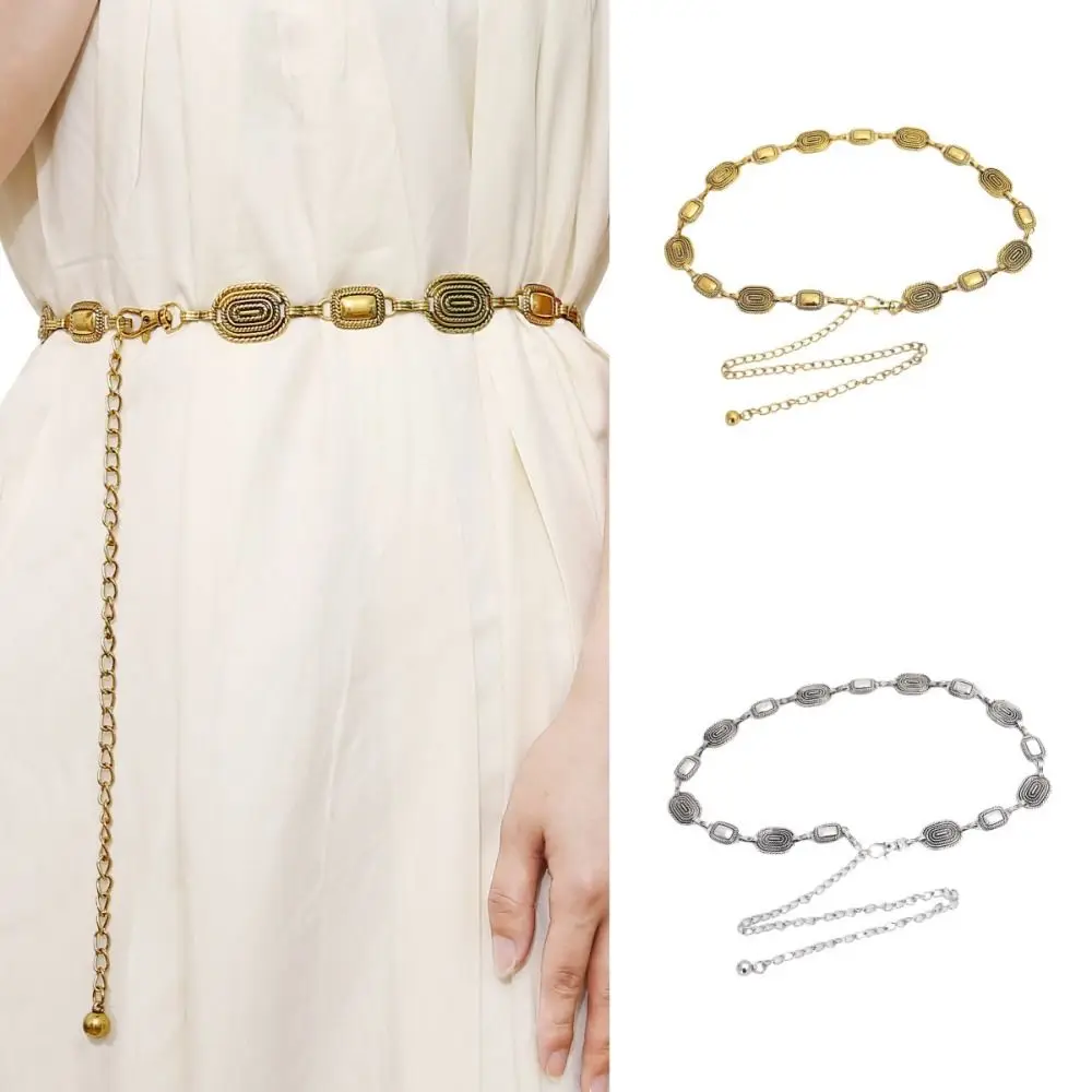 

Bohemia Style Metal Belly Belt Hip Hop Tassel Oval Shape Body Necklace Korean Body Chain Metal Waist Chain Gifts