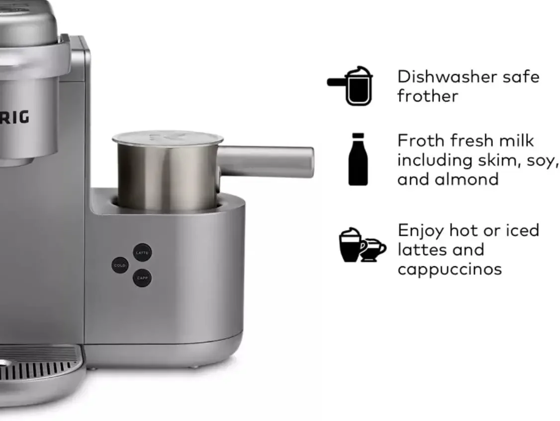 K-Cafe C Single Serve K-Cup Pod C Latte and Cappuccino Maker, 12, Nickel 4