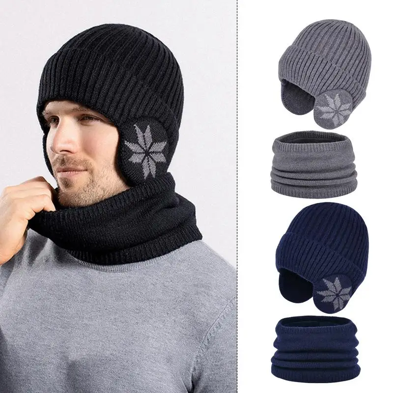 2 in 1 Winter Knitted Cap Neck Warmer USB Heated Beanie Hat