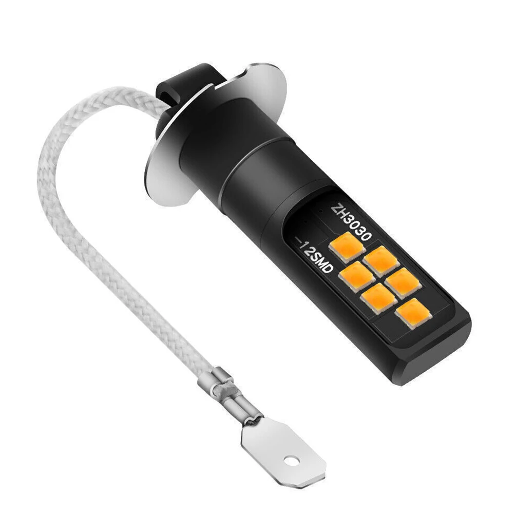 

Parts & Accessories Led Fog Light Bulb ＞ 50 000 Hours 12 SMD 3030 Chips 2PCS/2PACK Amber For Car Brand New Durable