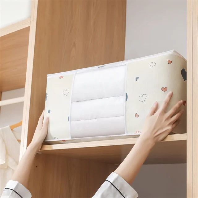 2Pcs 50L/75L Paplan Ágynemű Tároló Szekrény Szervező Ruhák Táska Takaró Táskák Porbiztos - Image 6