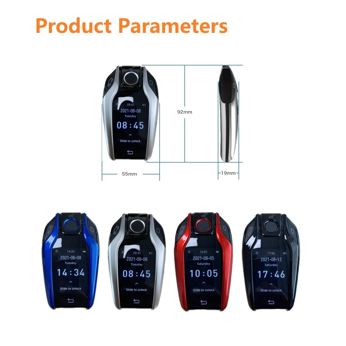 Manlubao 스마트 LCD 키 앱 제어 자동차 경보 시스템, PKE 키리스 엔트리, 푸시 단추 시동, 엔진 시동 정지, 자동차 액세서리