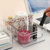 Acrylic Desktop Storage Box Is Easy To Install, Transparent Organizing Box Can Be Stacked with Shelves for Office Desk Supplies 1