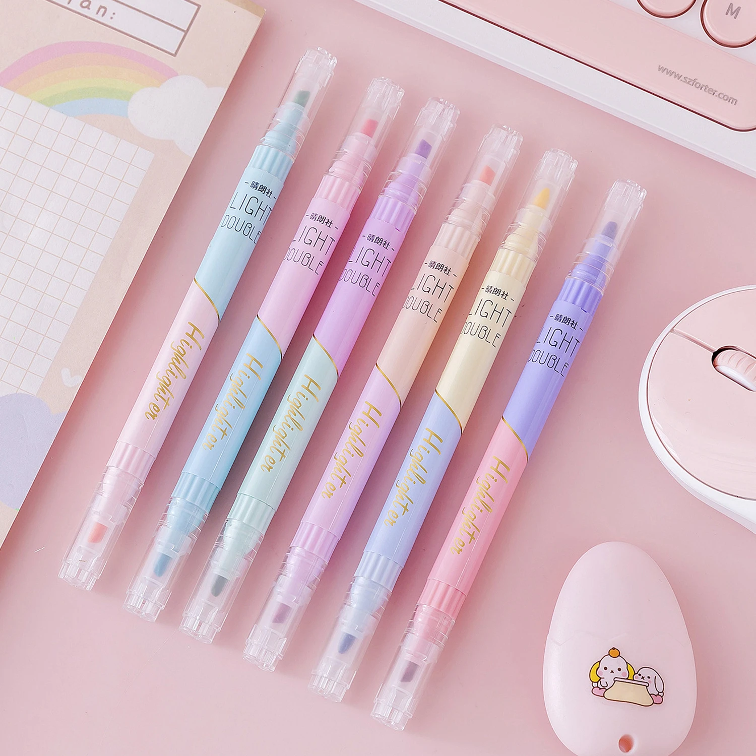 Double Tip Fluorescent Highlighter Fluorescent Marker Journal Pens