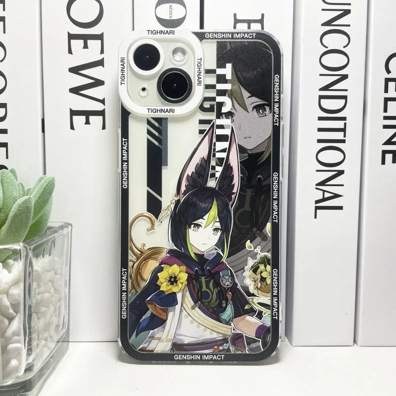 Genshin Impact Soft TPU Phone Case Featuring Xiao, Columbina, HuTao, and Furina