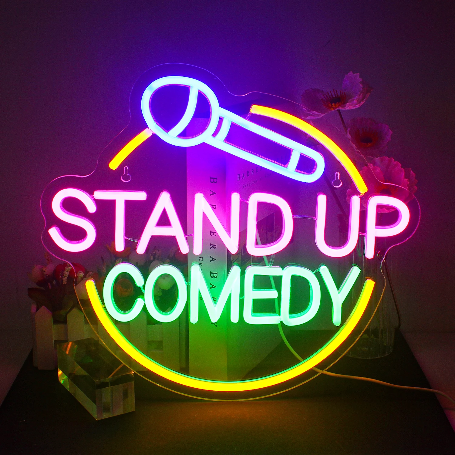 

Stand UP Comedy Neon Sign Led for Wall Decor USB Talk Show Light Up Signs for Live Funny Show Beer Bar Man Cave Bedroom Decor