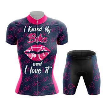 2025 Summer New Women's Cycling Jersey Sets Short-sleeved Breathable Cycling Tops Triathlon Women's Mountain Bike Jersey Set 1