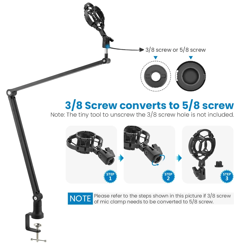 Microphone Stand For BM800 Holder Arm Studio Professional Stand For Microphone Clip Mounting Extendable Recording Mic