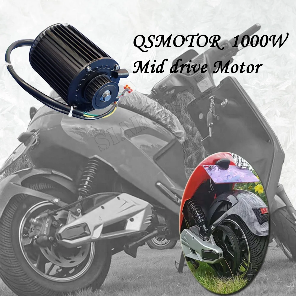 QS 90 1000W 72V 55KPH 428 벨트 미드 드라이브 모터 키트 전기 스쿠터 VOTOL EM50SP 컨트롤러 브러시리스 교류 55KPH 속도