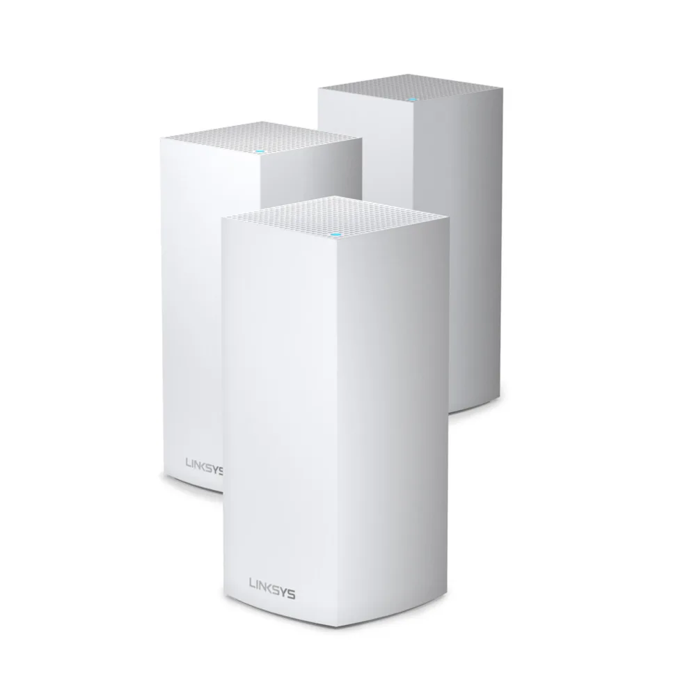 

Linksys Velop MX12600 AX4200 Tri-Band Mesh WiFi 6 System, MU-MIM, up to 12.6 Gbps, Intelligent Mesh Router, 3-Pack